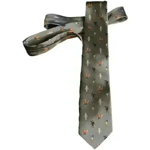 Wild Ties Zombie Pirate Ninja Neck Tie Gray Tie 60” Long Handmade
